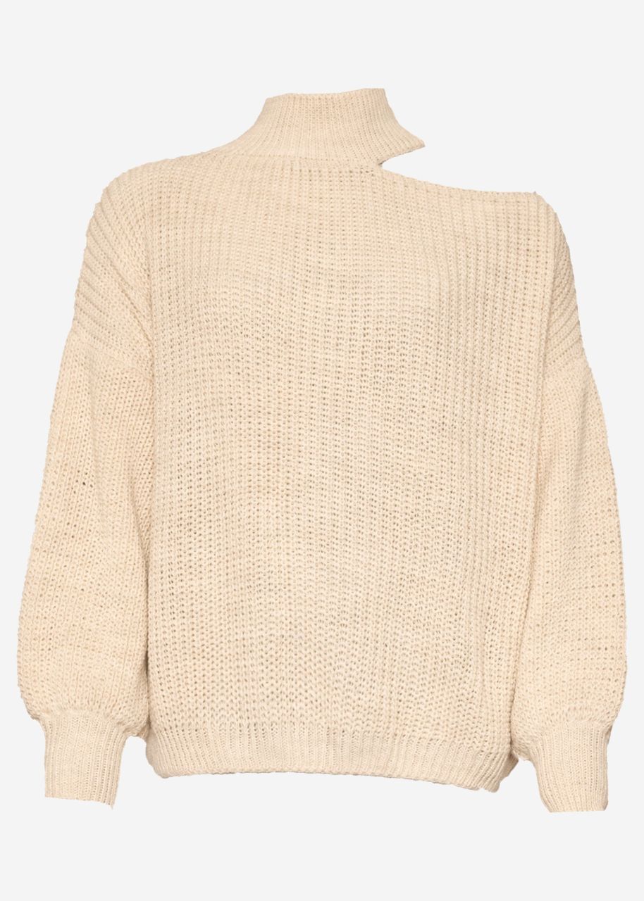 Oversize cut-out jumper - beige