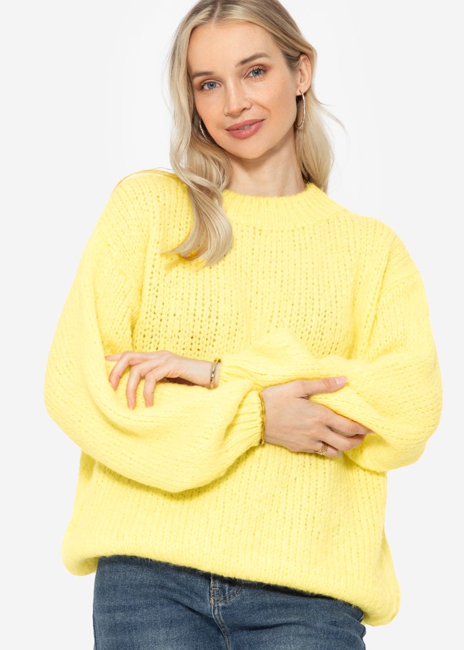 Oversized jumper with round neckline - vanilla yellow