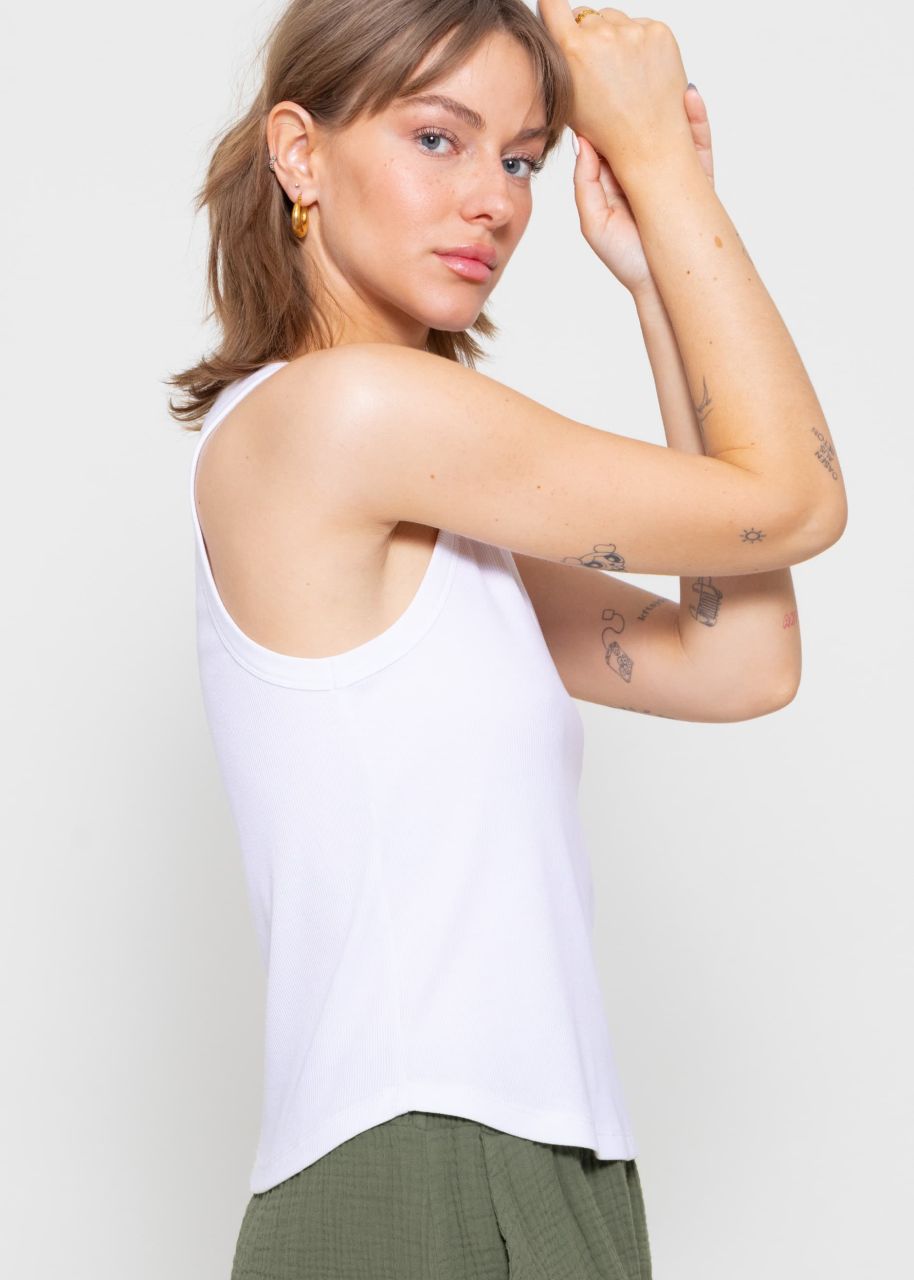 Tank top with embroidery - white