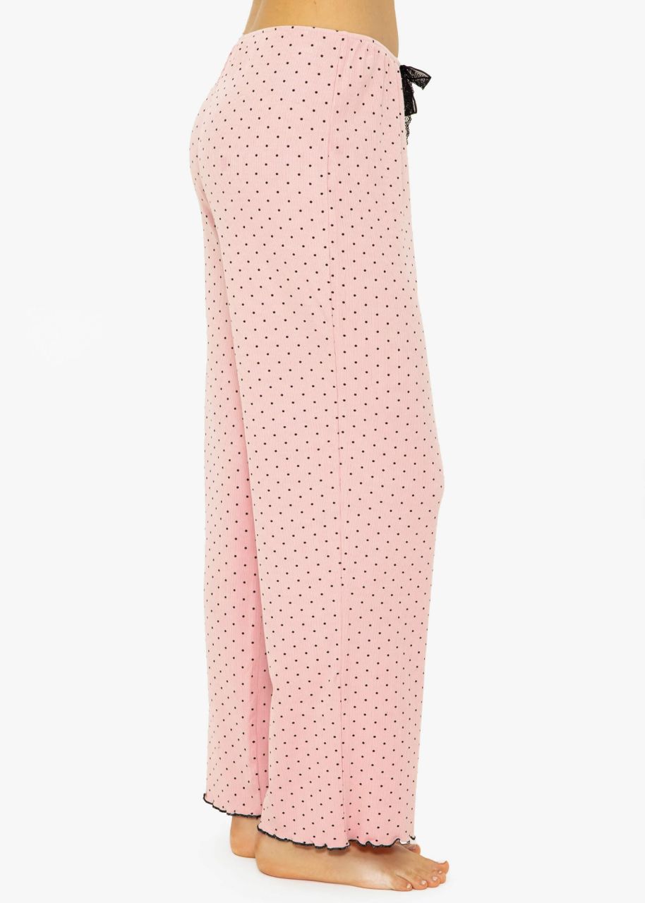 Sleeping pants with dots - pink