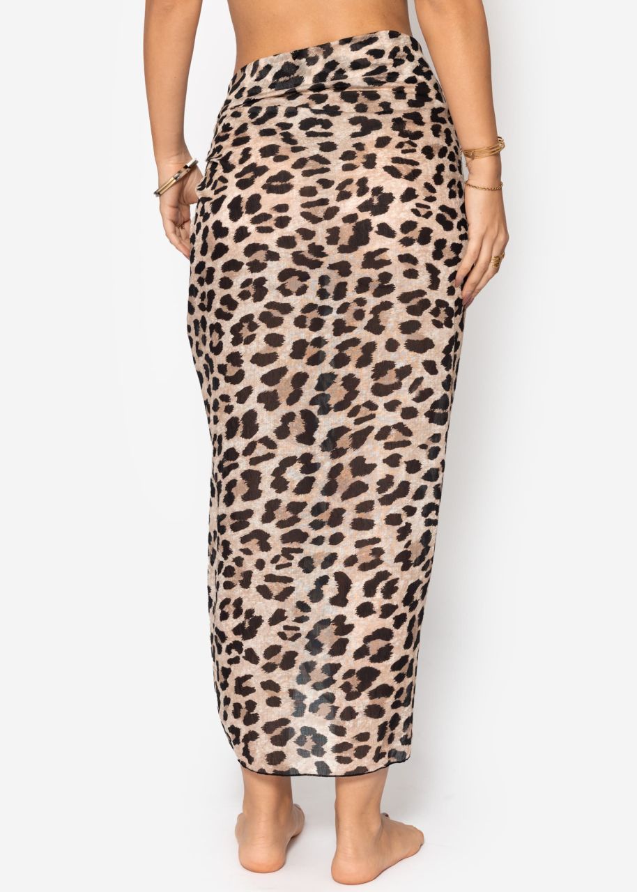 Pareo with leo print - beige
