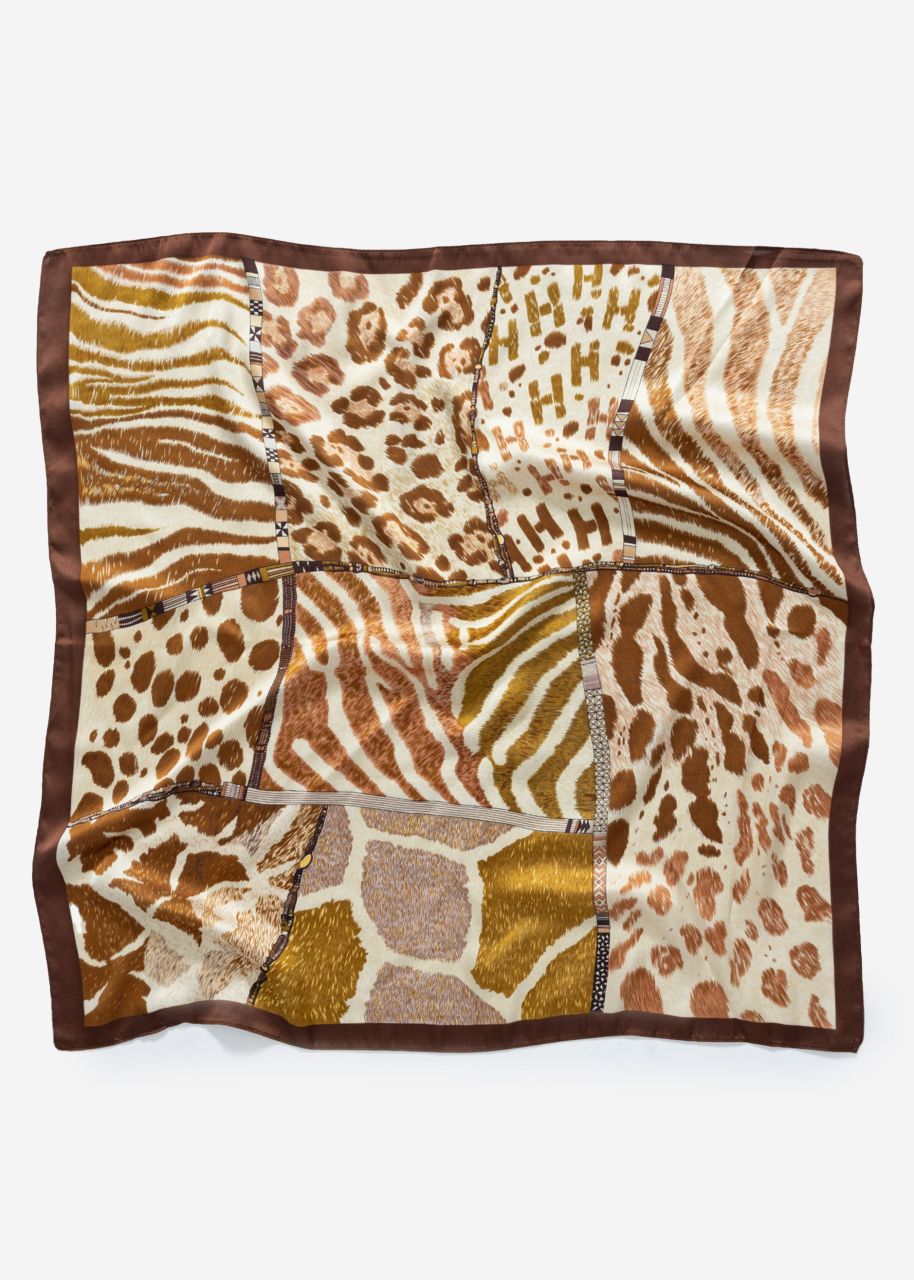 Halstuch mit verschiedenen Animal-Prints - braun