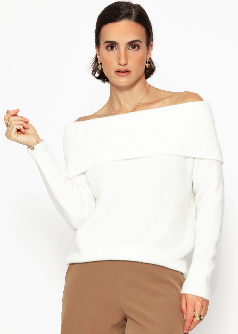 Off-the-shoulder sweater - offwhite