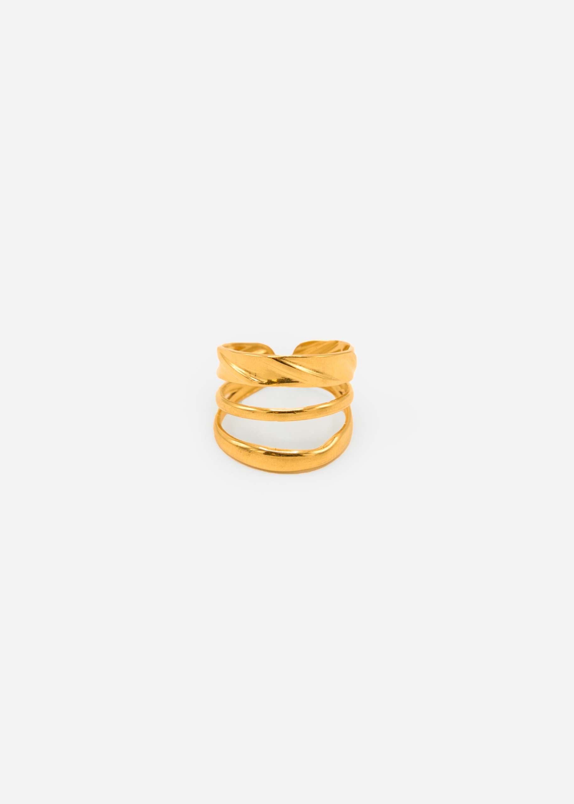 Stack ring with texture - gold