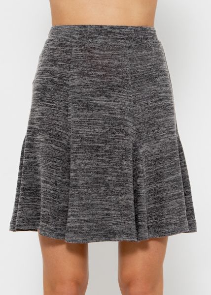 Short jersey skirt - dark gray melange