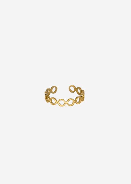 Fine ring with hole pattern, gold