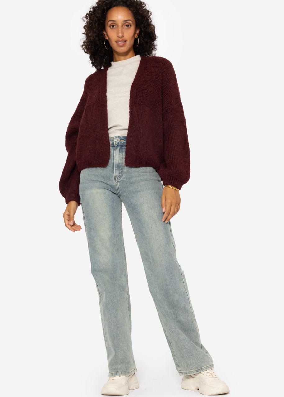 Fluffy cardigan - wine red