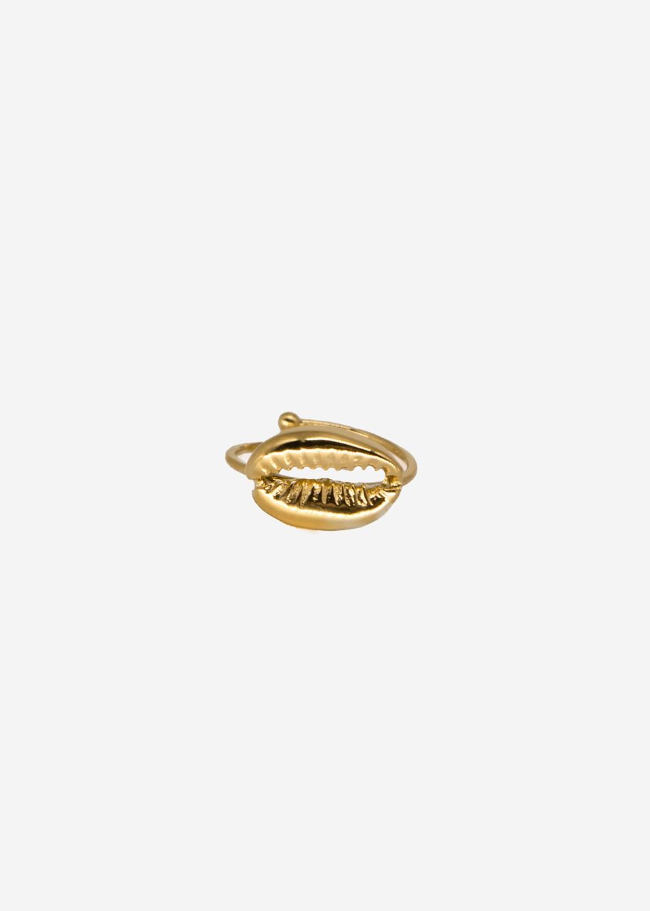 Ring with shell, gold