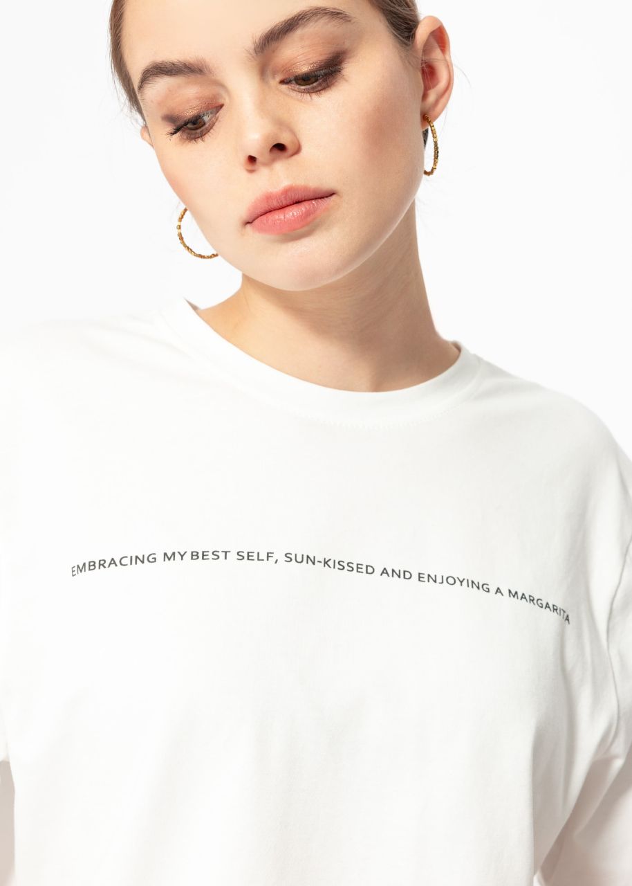 Oversize T-shirt with print - offwhite