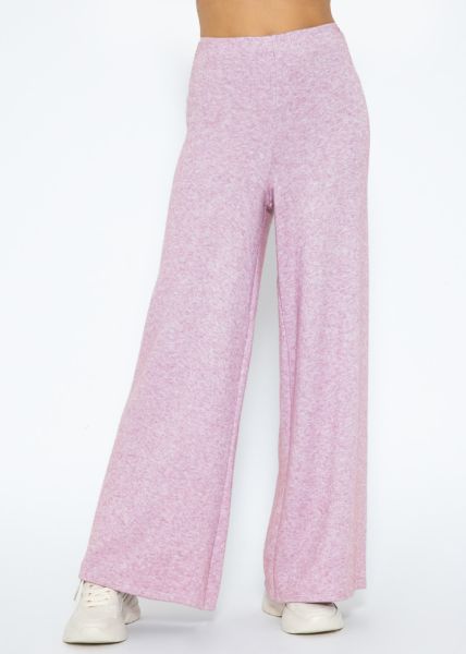 Slip-on trousers, super soft, with wide leg - lilac