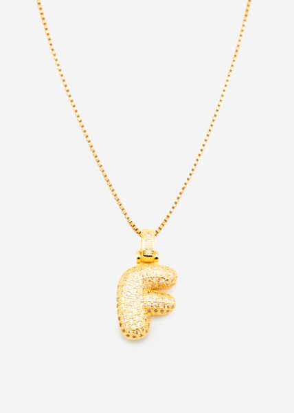 Letter chain - F - gold