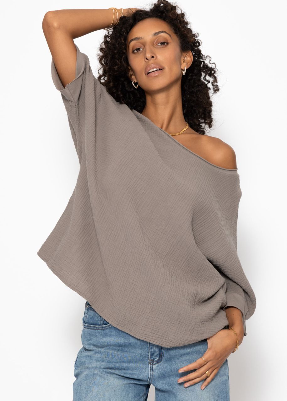 Lässiges Musselin Shirt - taupe
