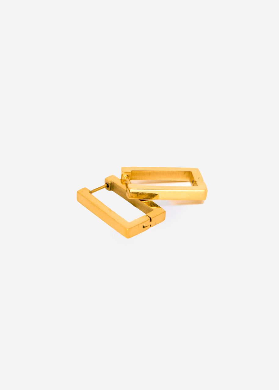 Delicate square creoles, gold