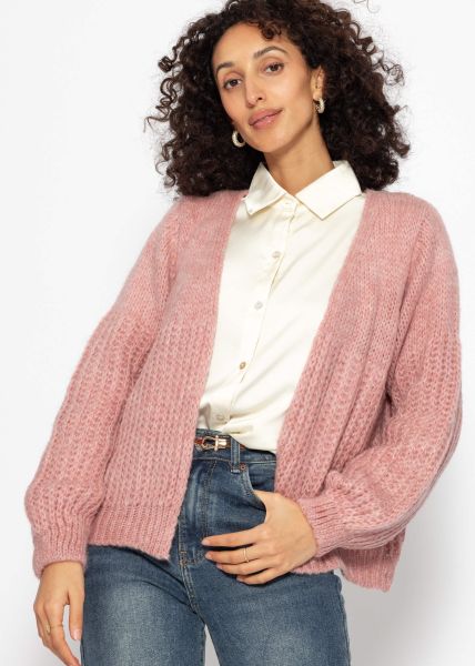 Cardigan with structure - dusky pink