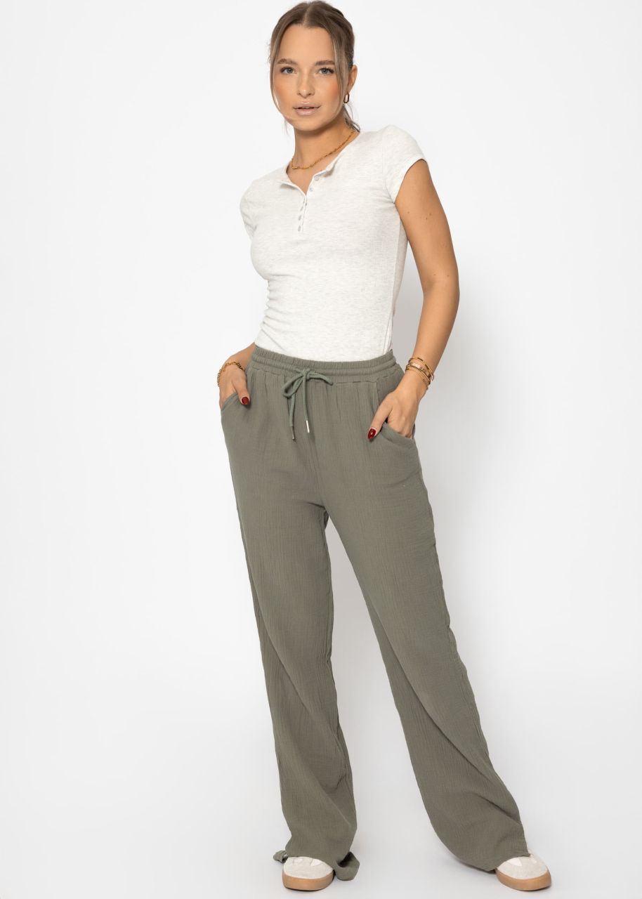 Muslin Pants, khaki