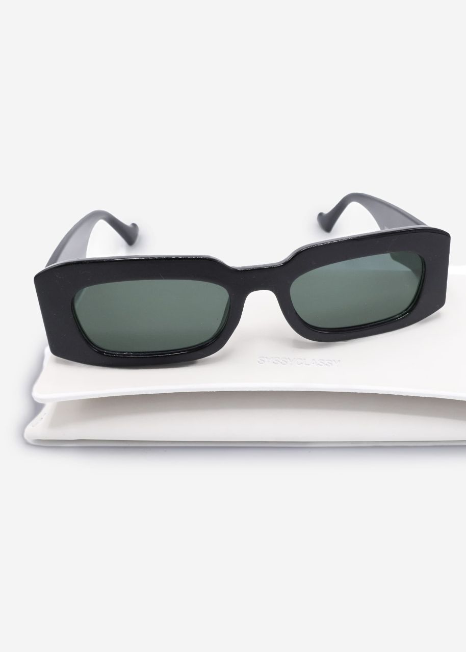 Sunglasses with wide temples - black