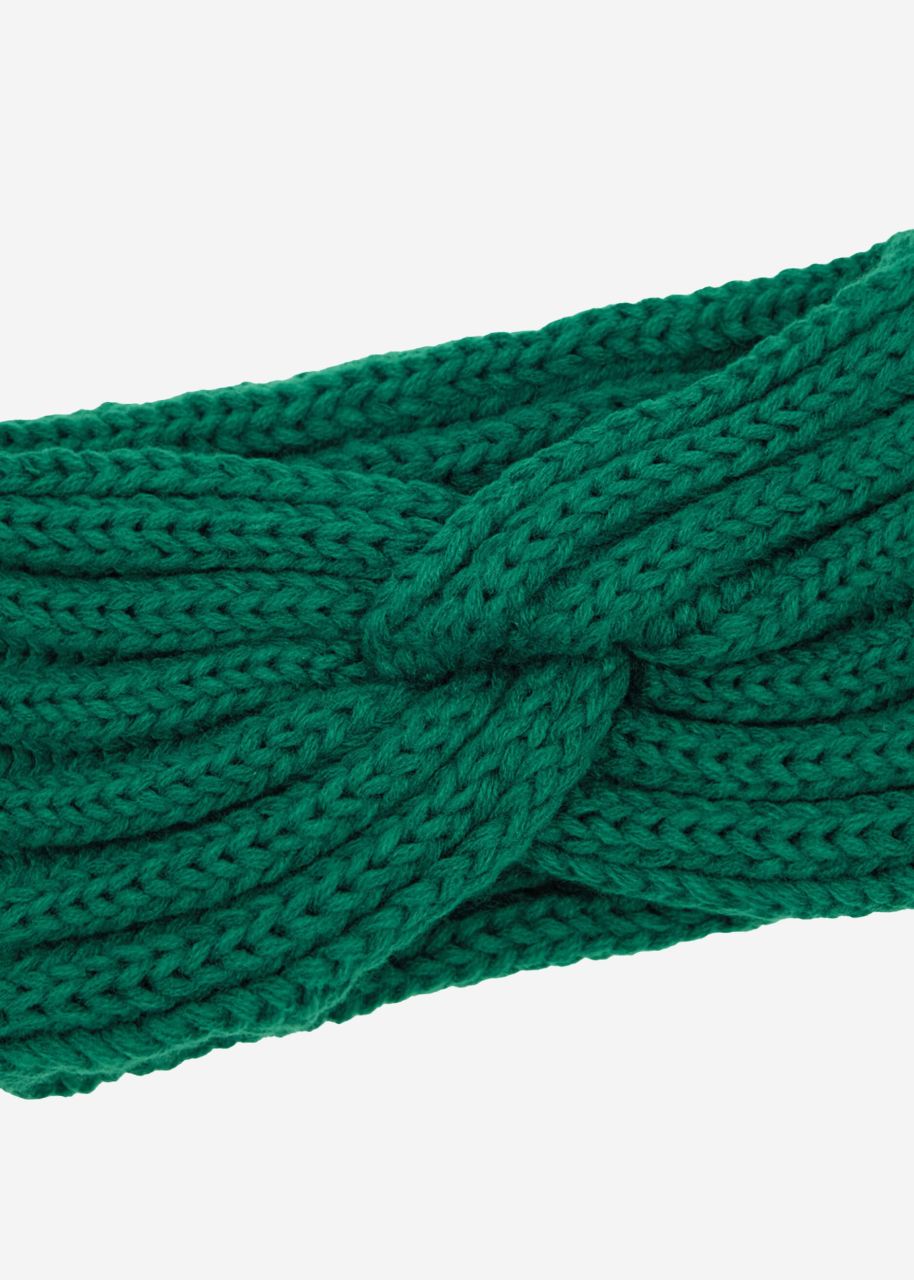 Ribbed knit headband - green