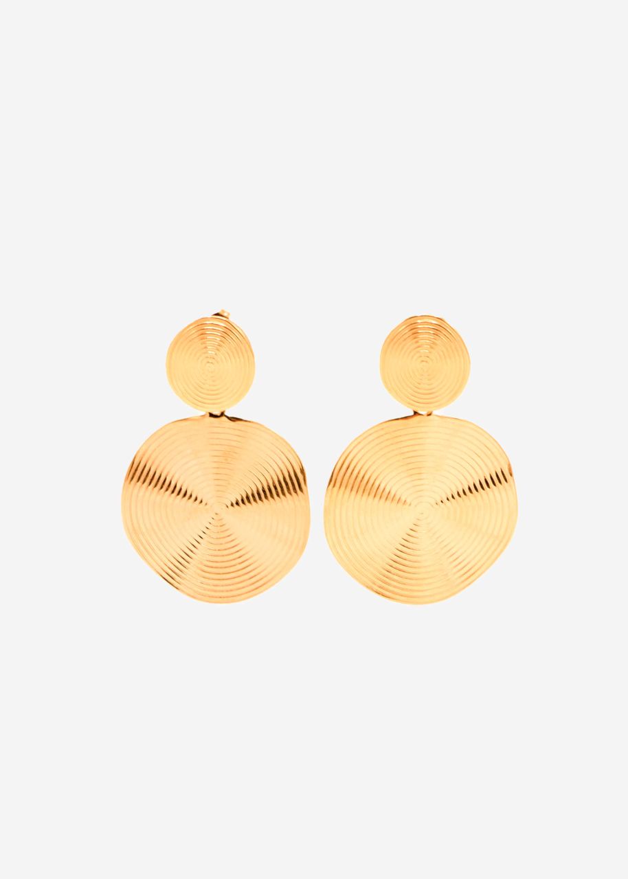 Circle earrings with structure - gold