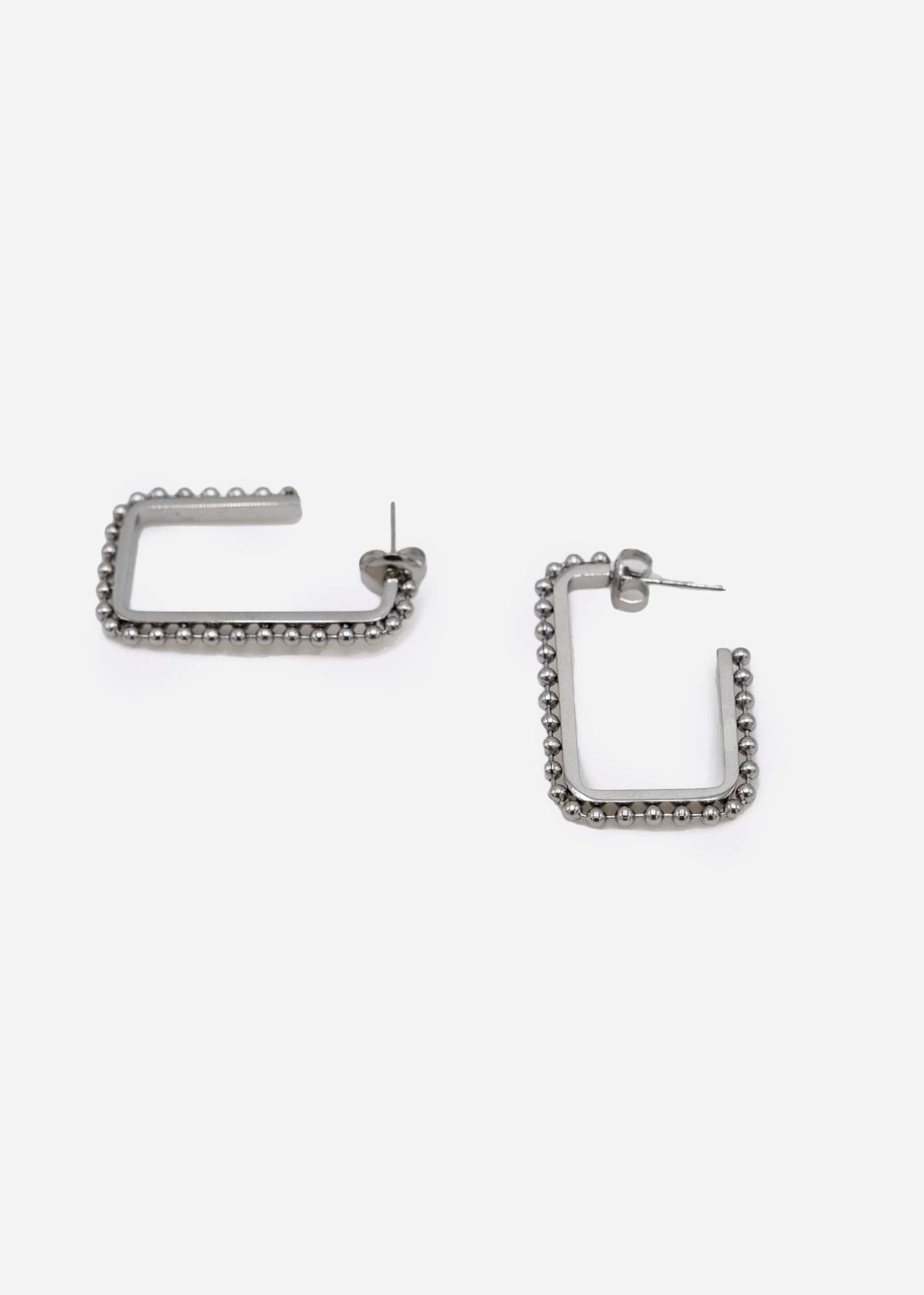 Square creoles, silver