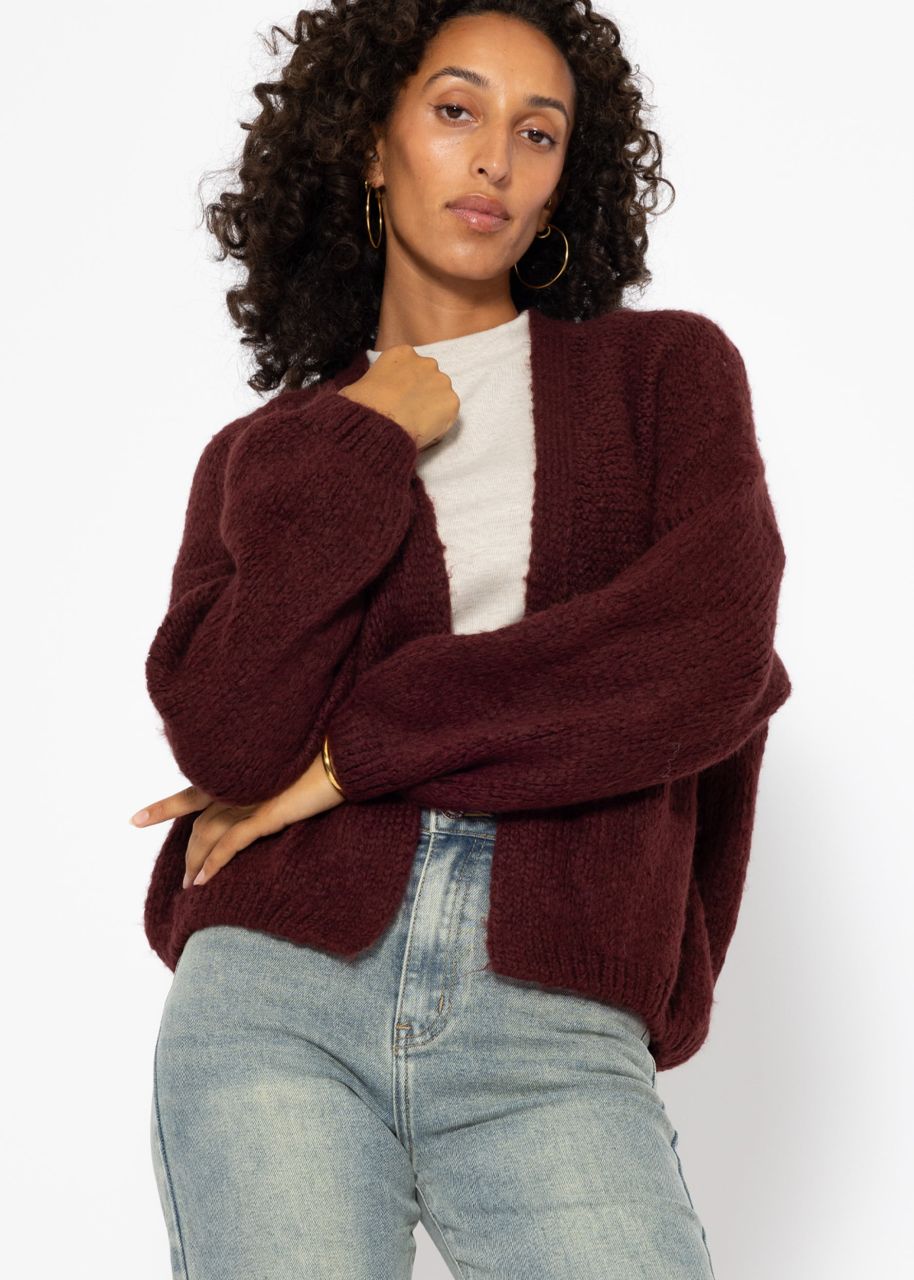 Fluffy cardigan - wine red