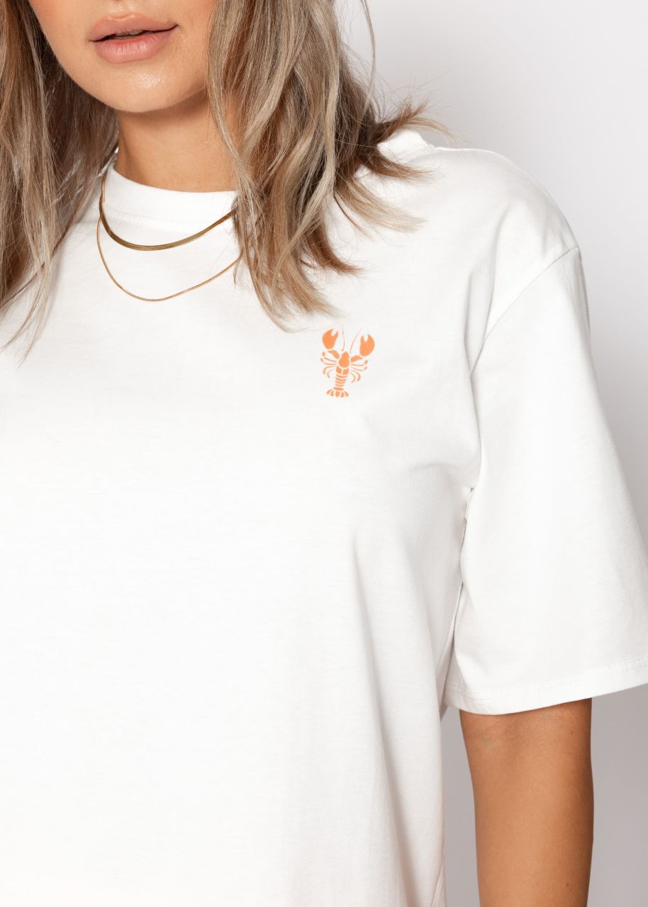 Oversized T-shirt with print - white