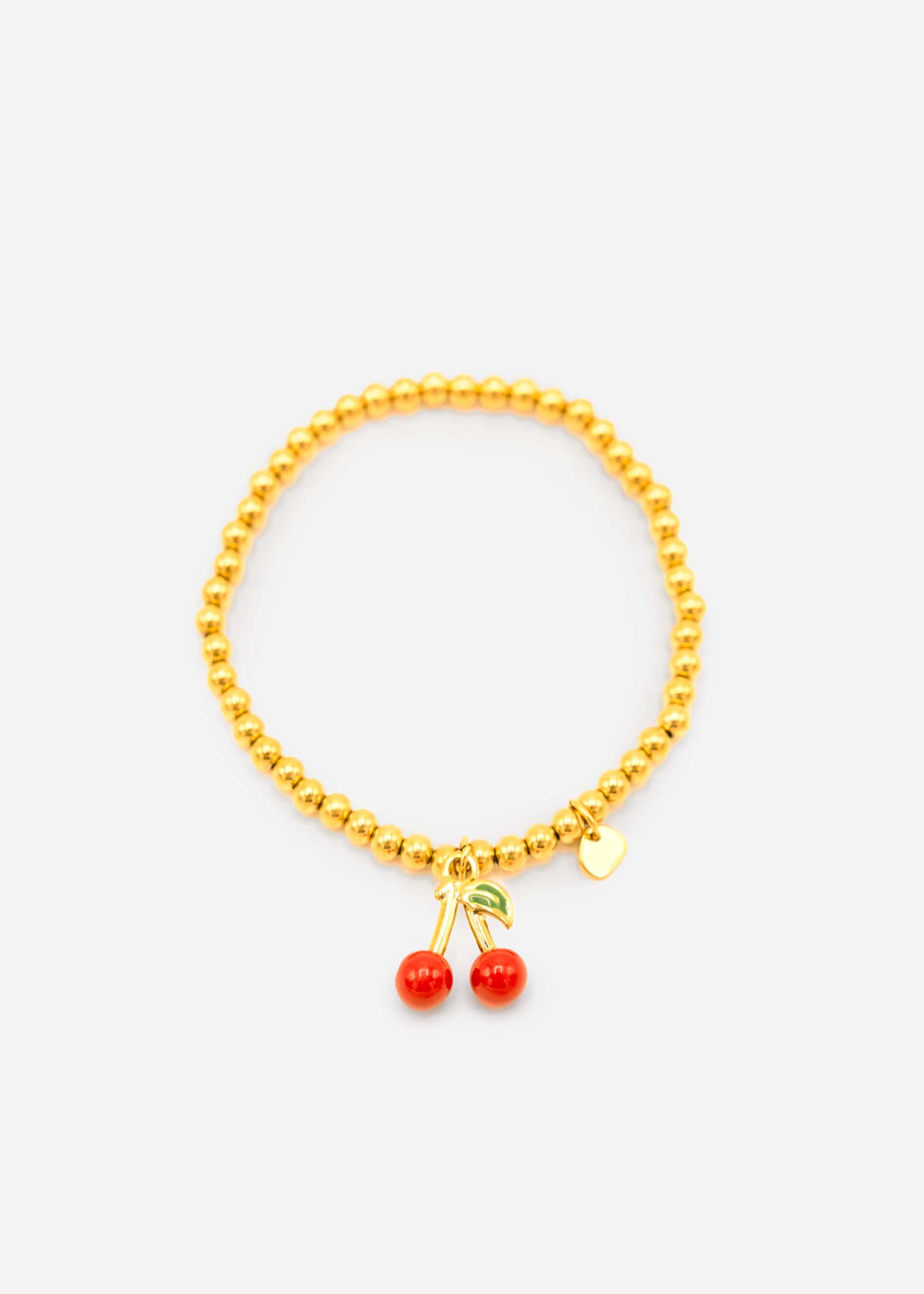 Bracelet with cherry pendant - gold