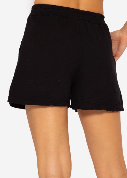Muslin shorts, black