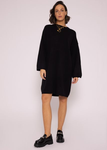 Ultra oversize knit dress, black