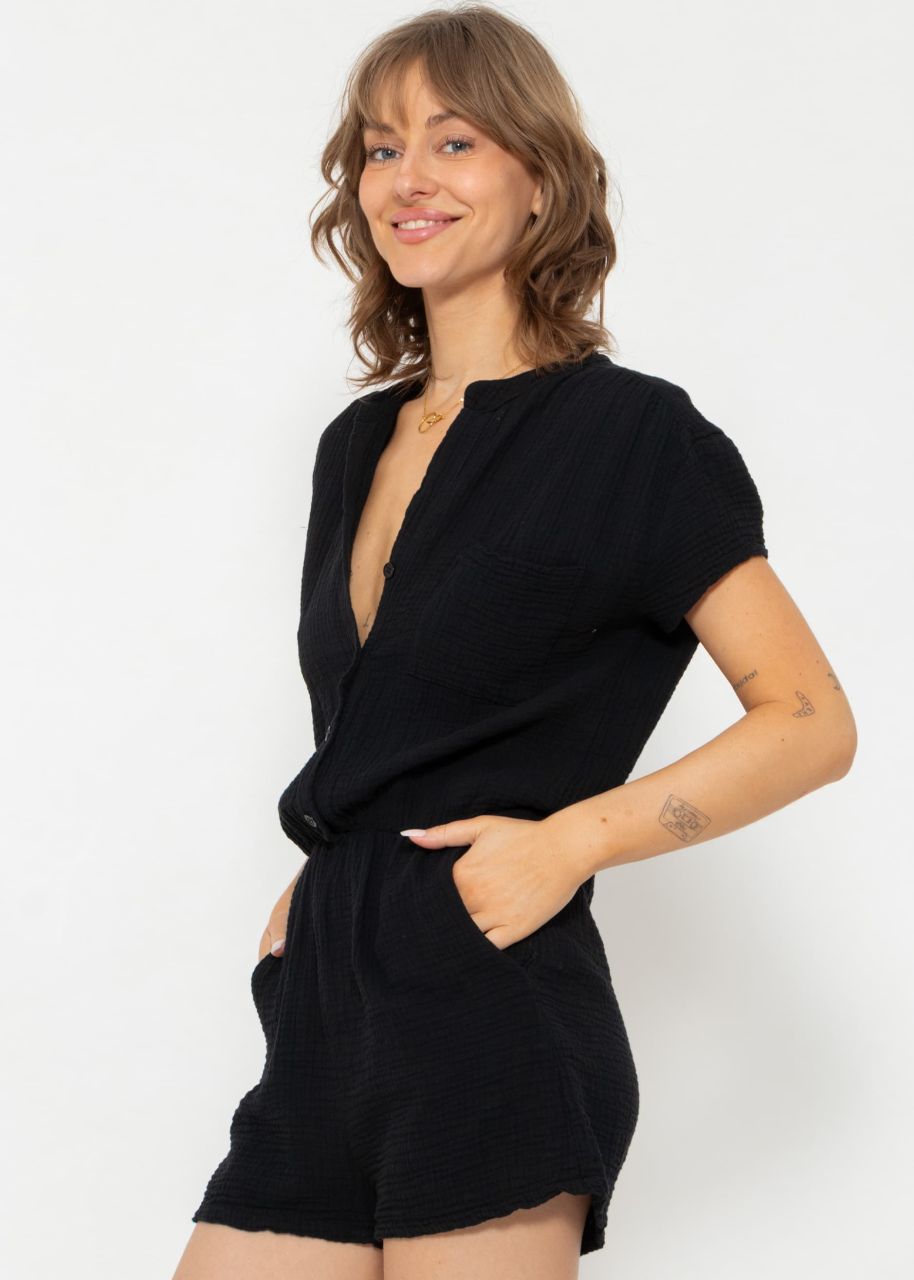 Muslin jumpsuit - black