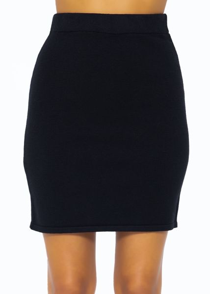 Short knitted skirt - black