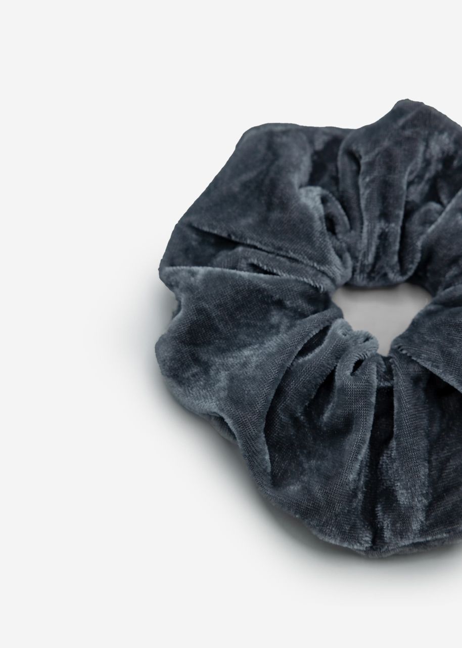 Scrunchie aus Velvet - dunkelgrau