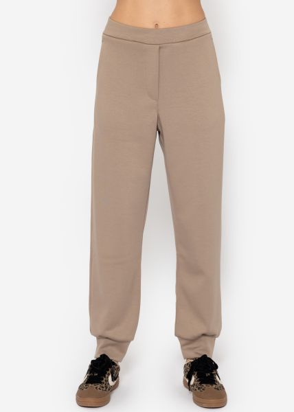 Soft jogging trousers - taupe