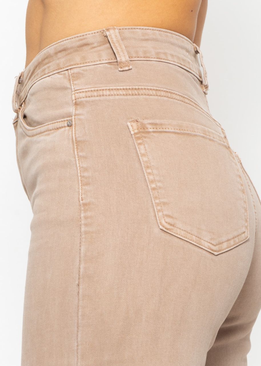 Jeans with wide leg - taupe