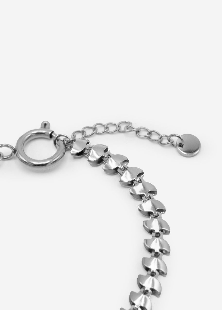 Bracelet with rounded link elements - silver