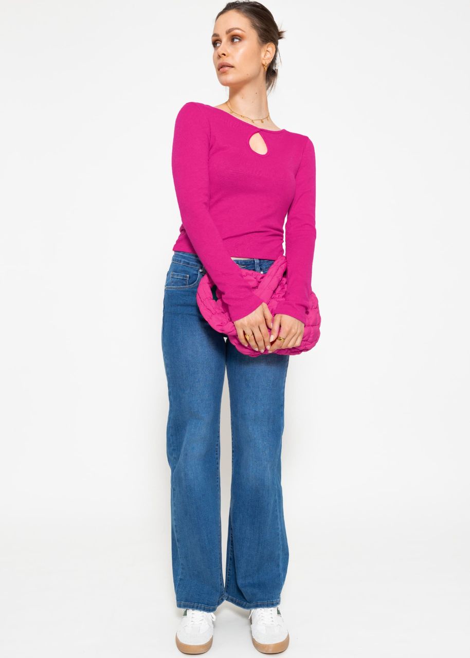 Long sleeve shirt with cut-out detail - pink