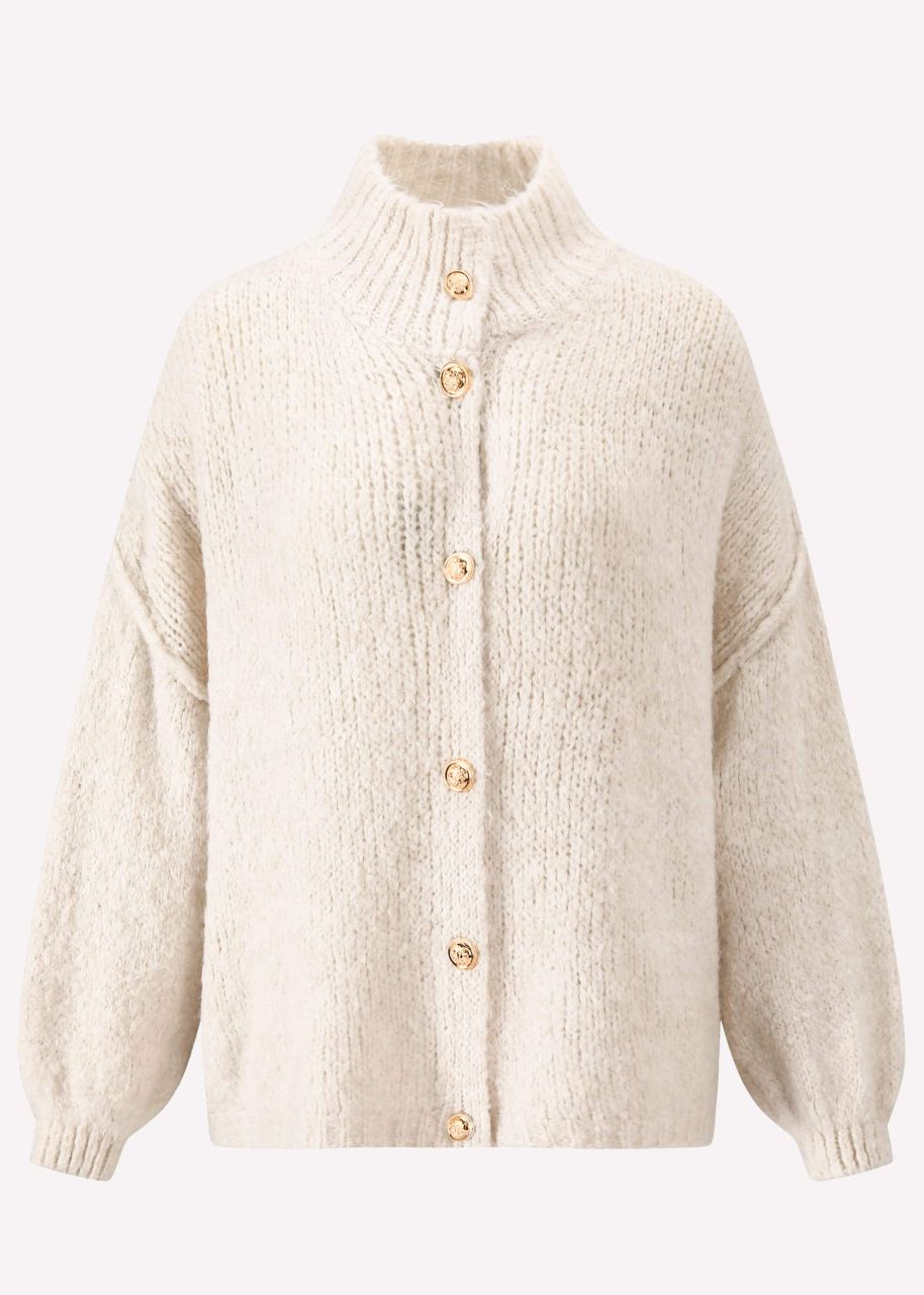 Jessica Haller Cosy oversized cardigan with buttons - offwhite