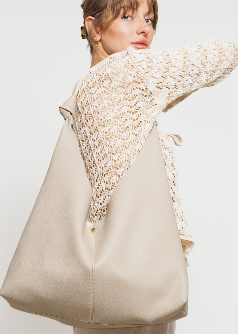 Shopper with knot detail - beige
