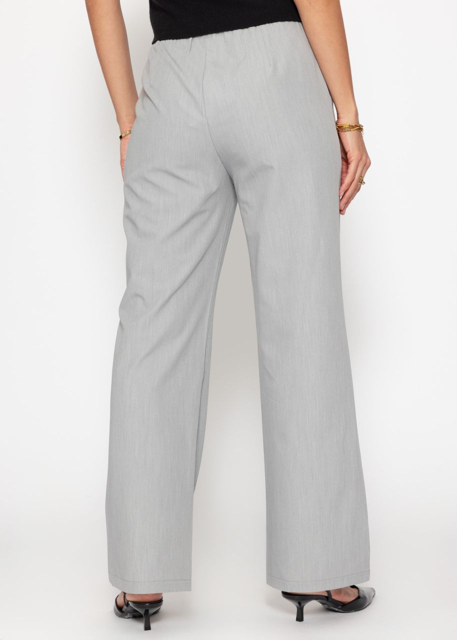 Fabric trousers with elasticated waistband - light grey