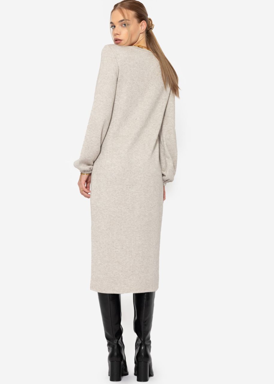 Super soft jersey dress in midi length - taupe