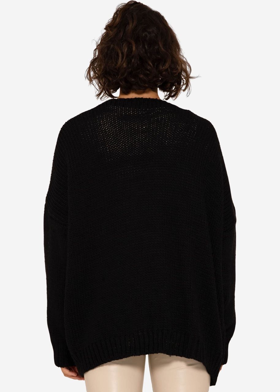 Oversize knit cardigan - black