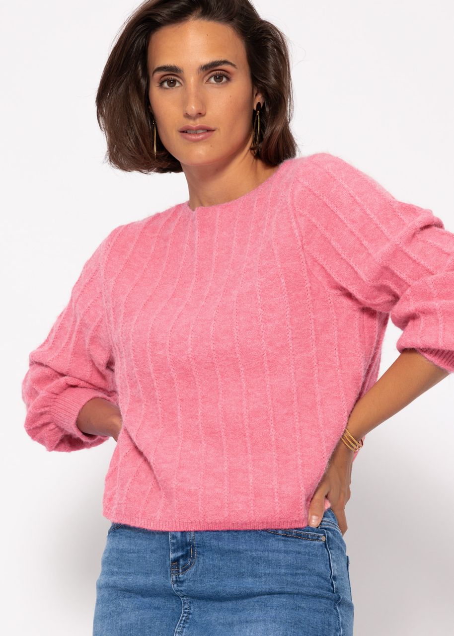 Long ribbed jumper - pink