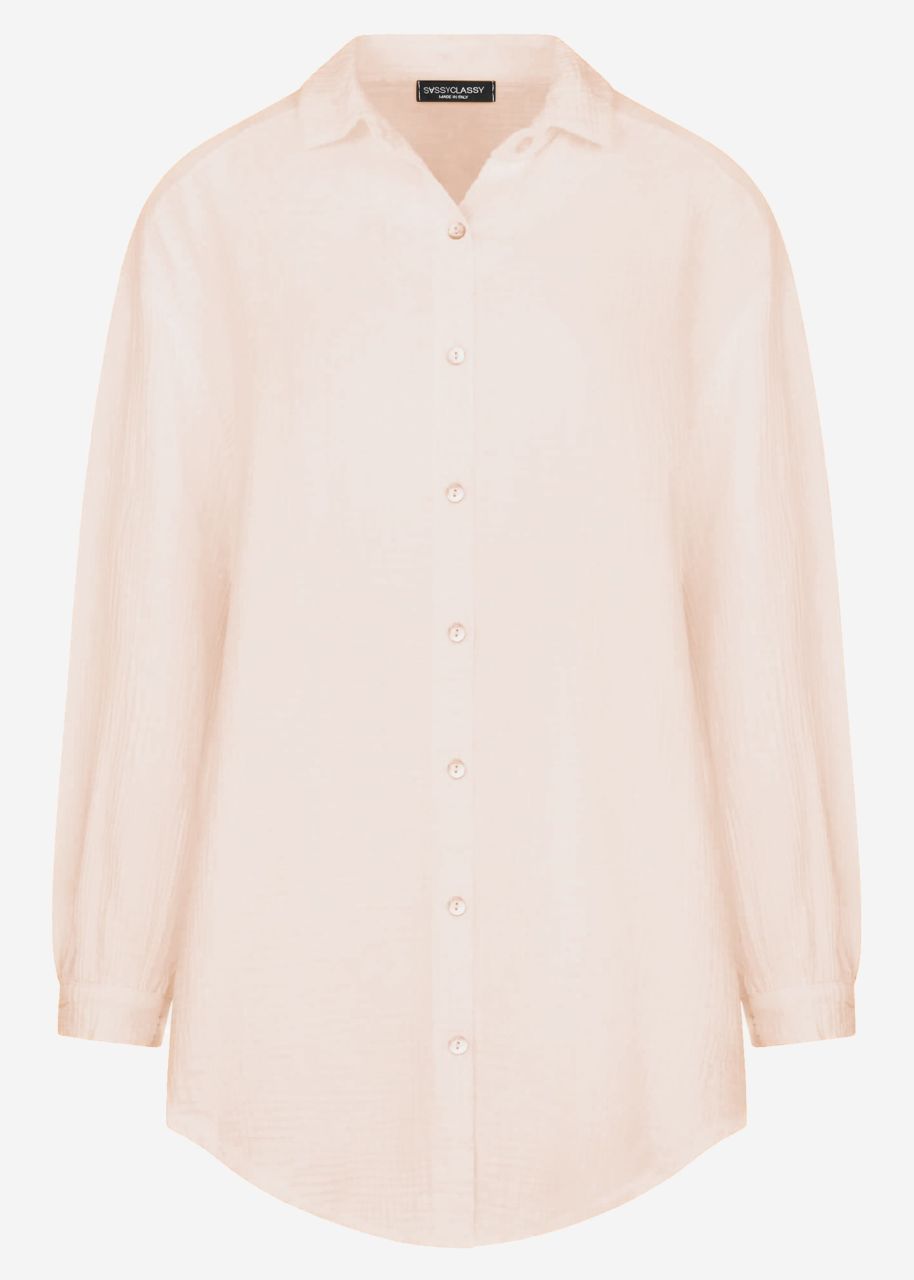 Muslin blouse oversize, light beige