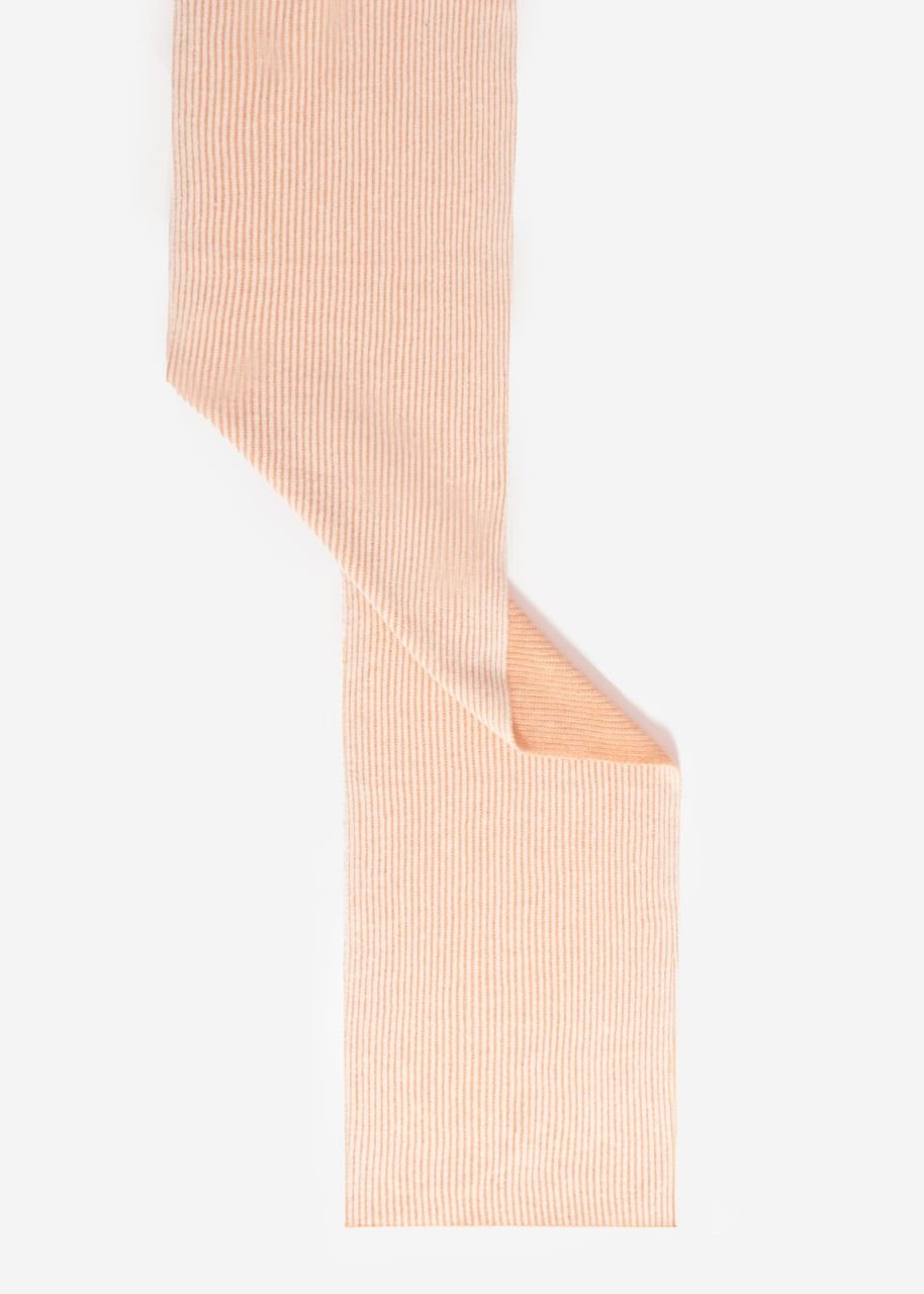 Two-coloured ribbed scarf - pink-light pink