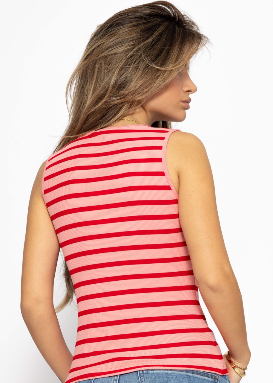 Striped tank top - pink-red