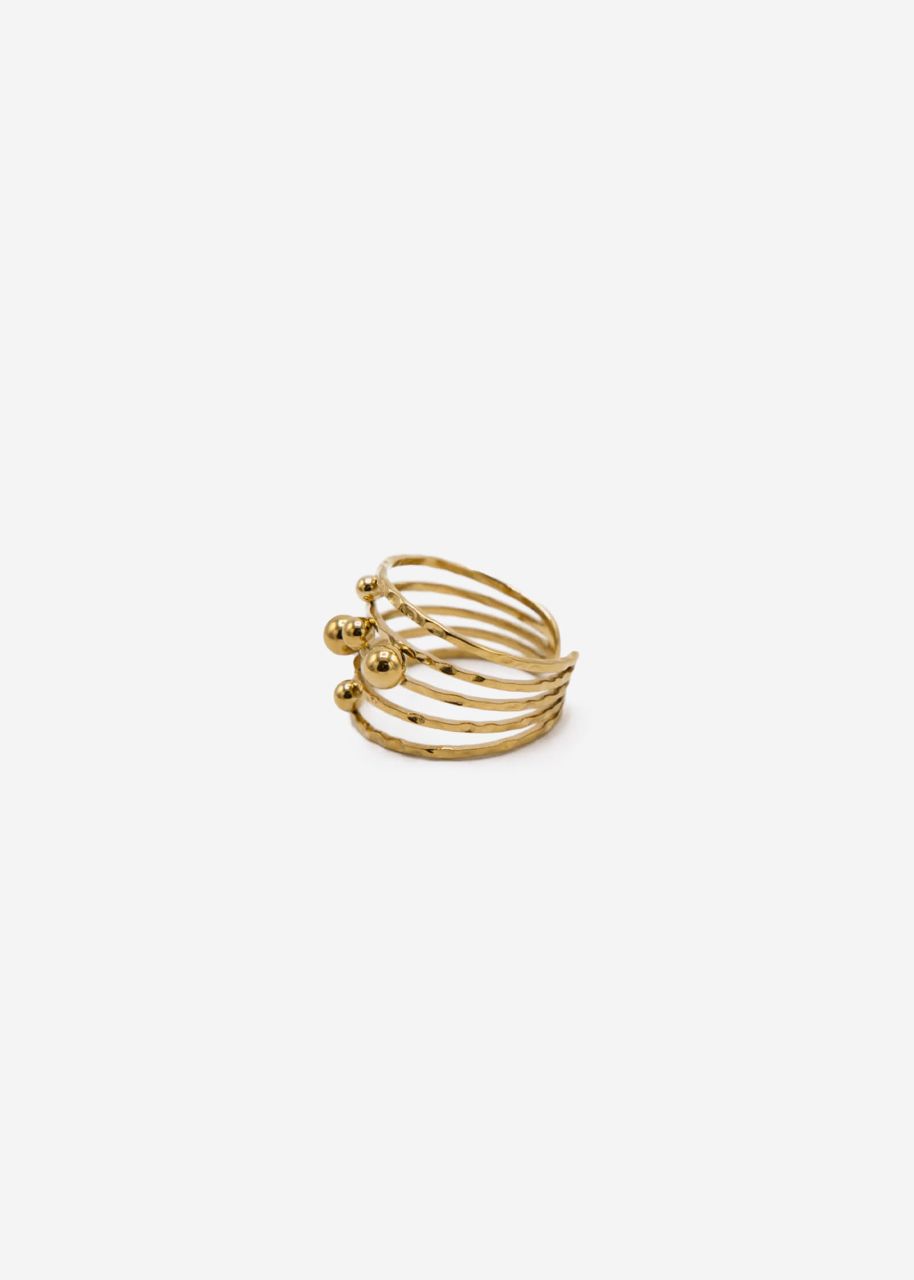 Delicate ring with delicate balls, gold