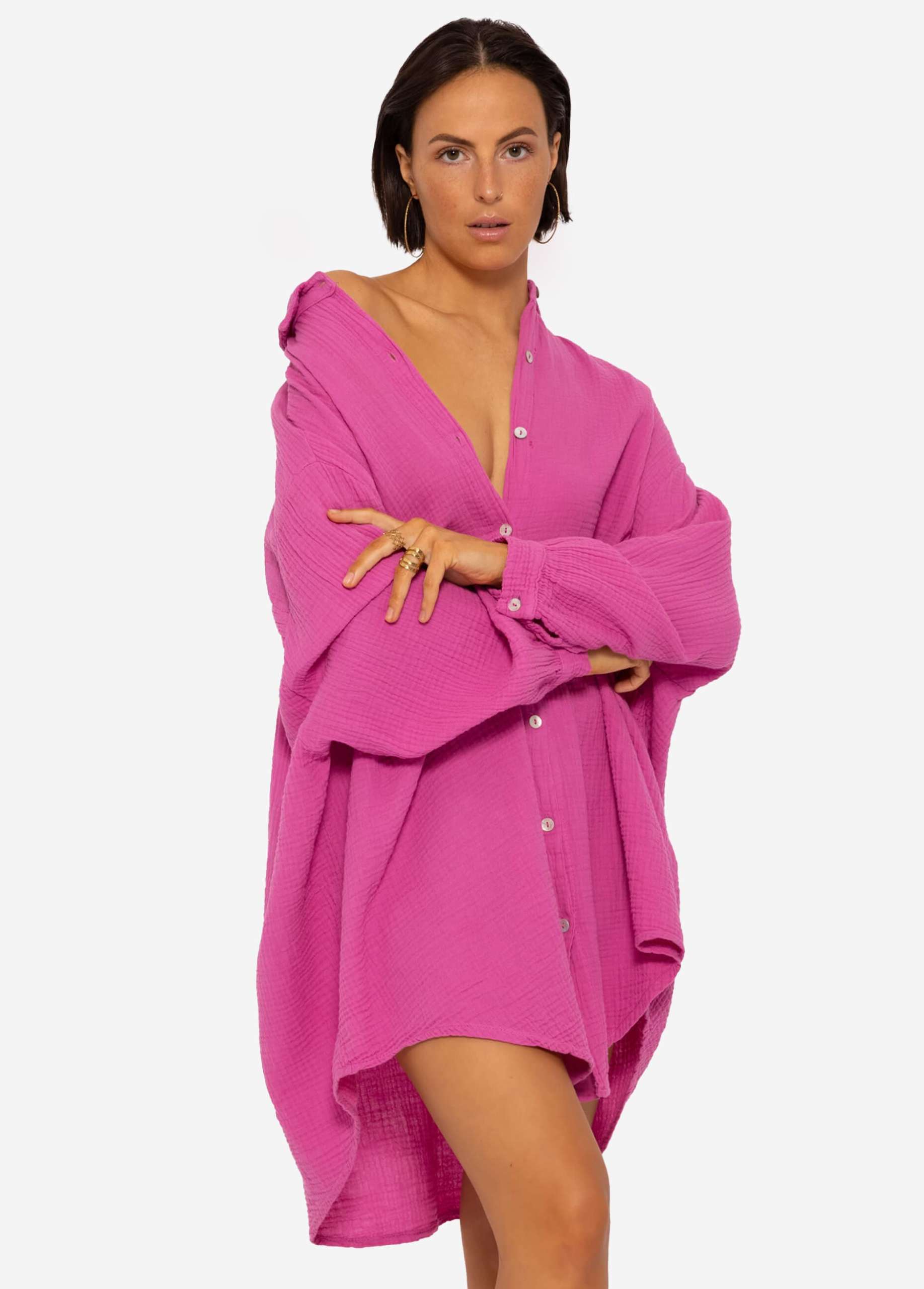 Musselin Bluse Übergröße, orchidee