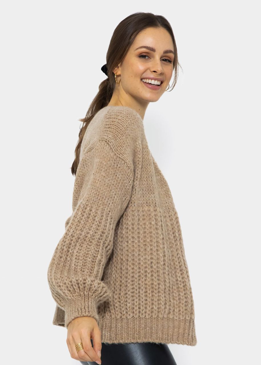 Cardigan with structure - beige