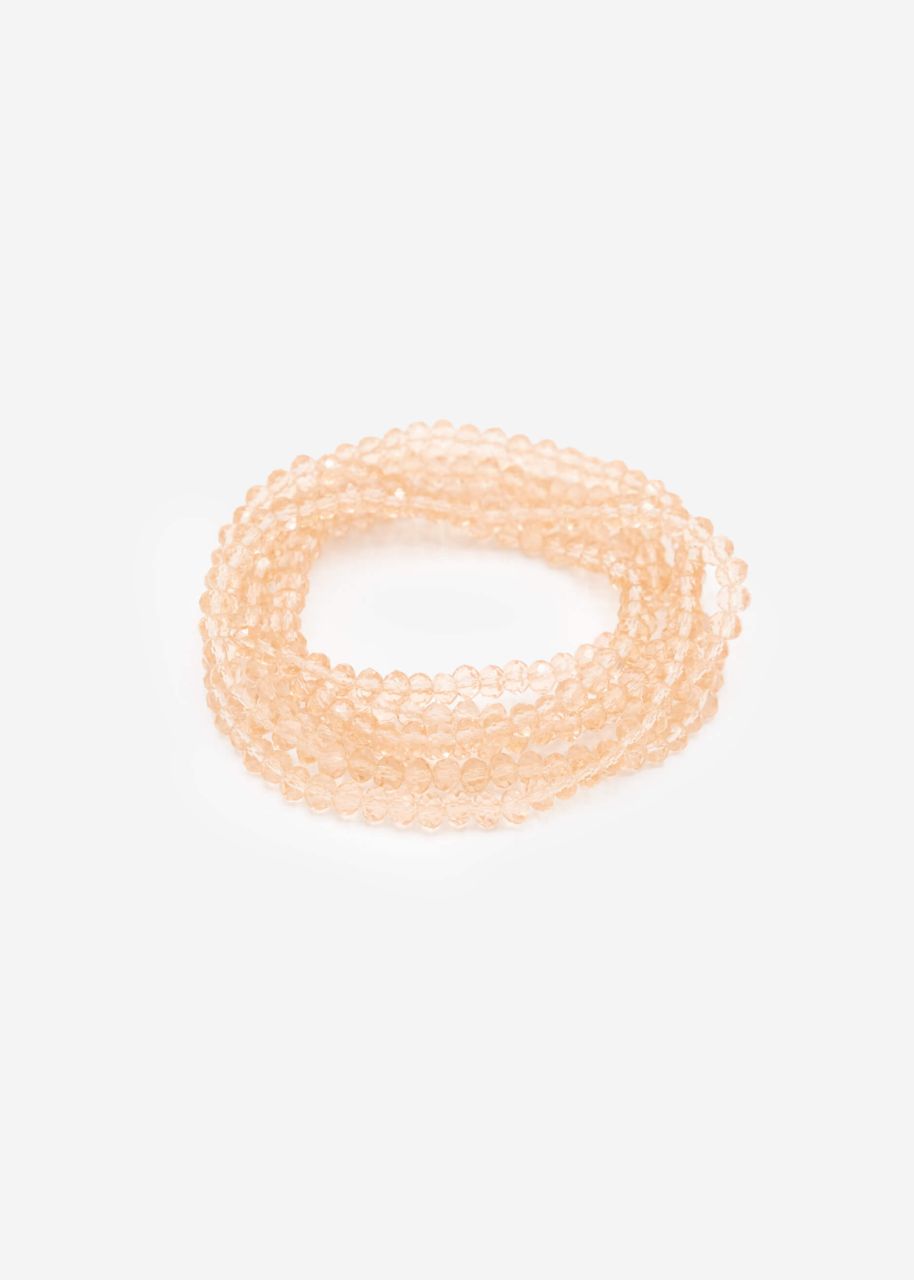 Multi-row pearl bracelet - nude