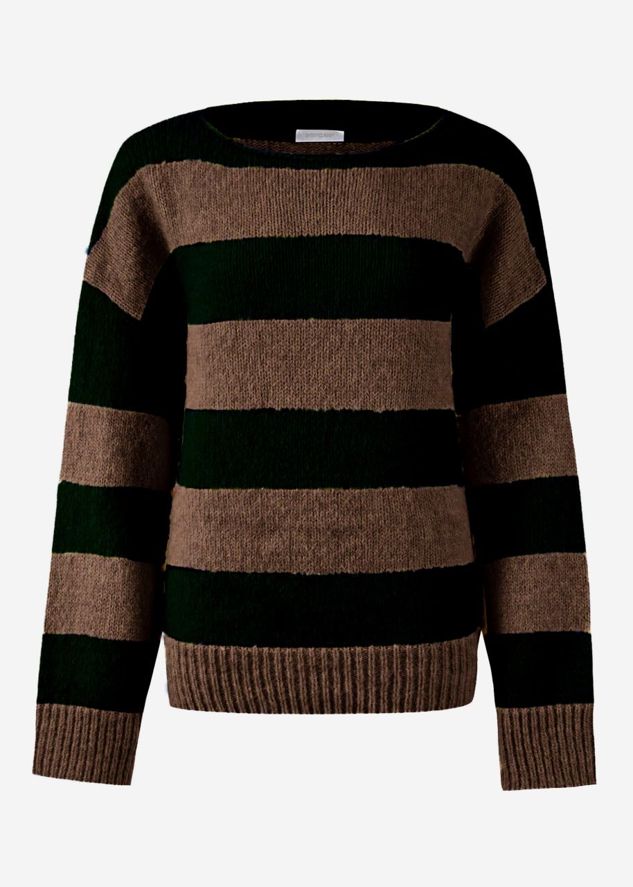 Jumper with block stripes - black-brown