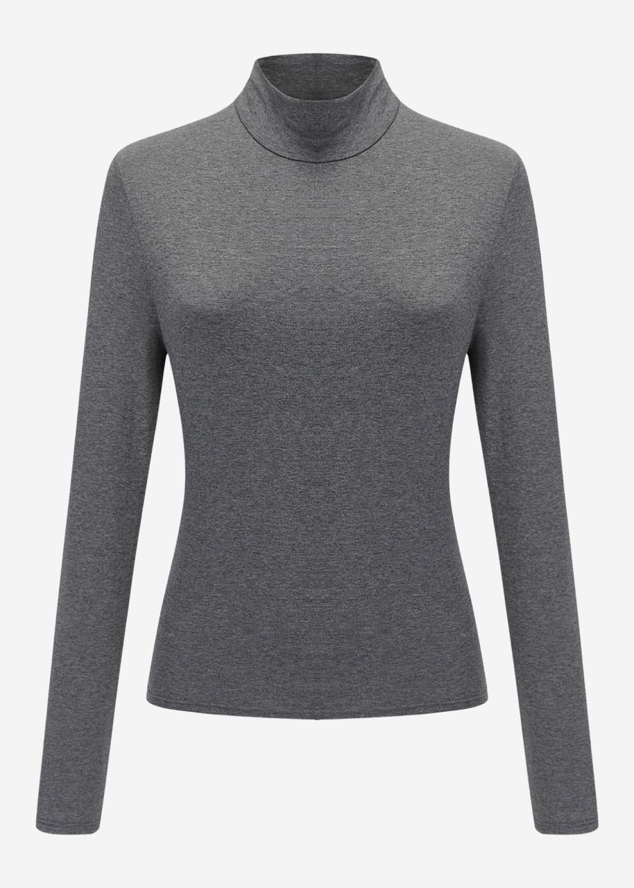 Long sleeve shirt with turtleneck - dark gray